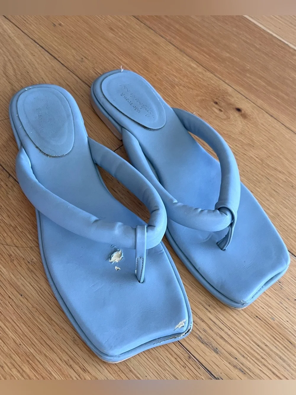 Light Blue Padded Thong Sandals